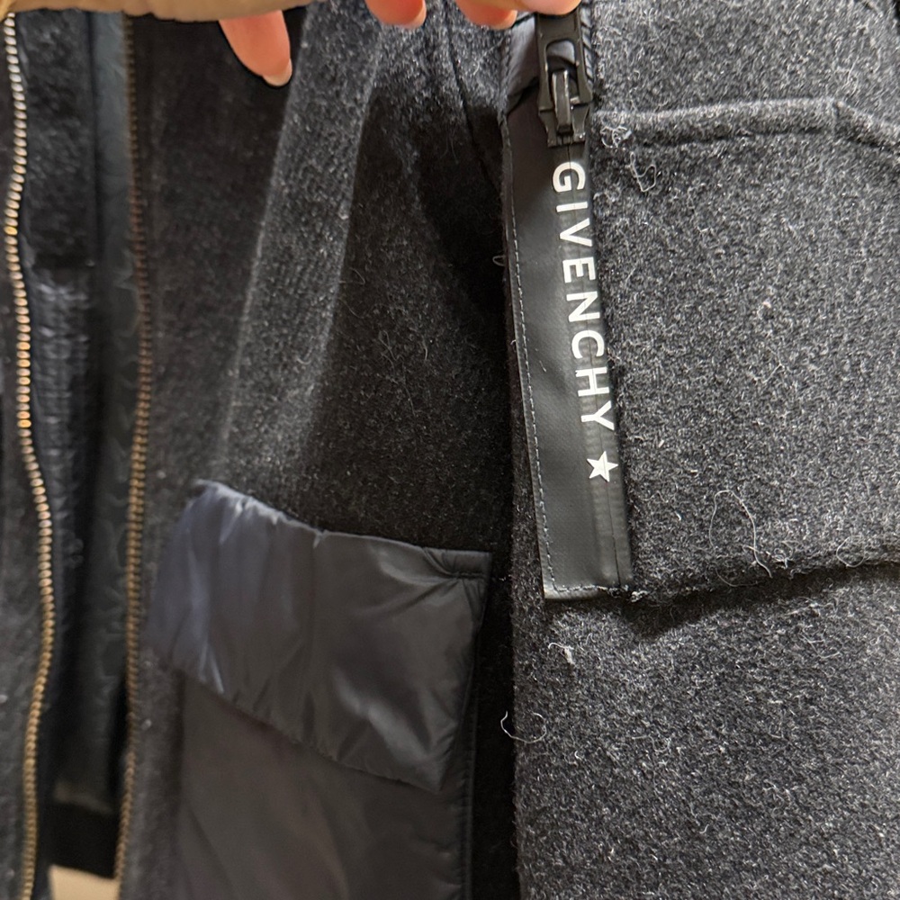 Givenchy Black Wool Jacket with Star-Accent Zipper Trim